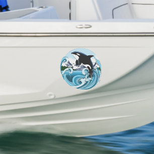 Majestic Orca Killer Whale Blue Waves Ocean