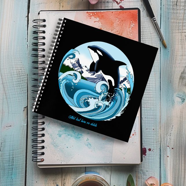 Majestic Orca Killer Whale Blue Waves Ocean Notebook (Creator Uploaded)