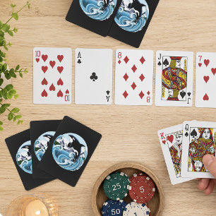 Majestic Orca Killer Whale Blue Waves Ocean Playing Cards