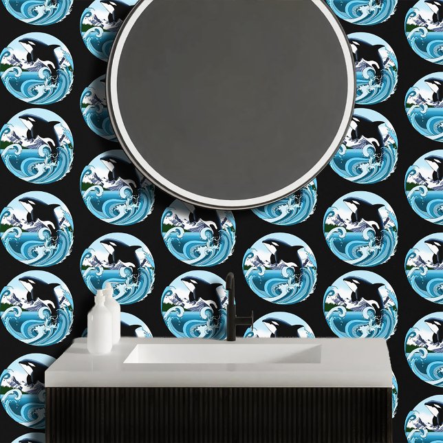 Majestic Orca Killer Whale Blue Waves Ocean Wallpaper (Creator Uploaded)