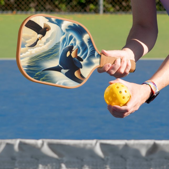 Majestic Orca Leaping Pickleball Paddle (Insitu)