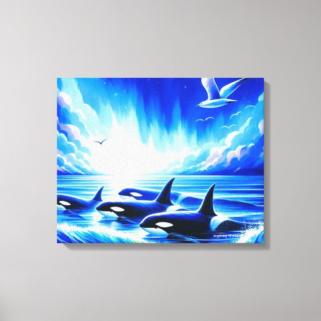 “Majestic Orcas”  Canvas Print (Front)