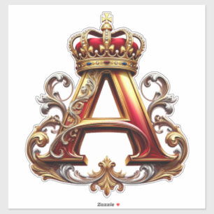 Majestic Ornate Letter A with Crown