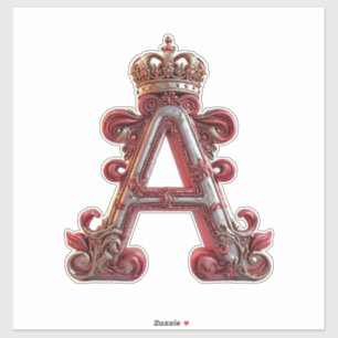 Majestic Ornate Letter A with Crown