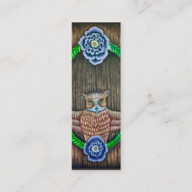 Majestic Owl Bookmark/mini business card (Front)