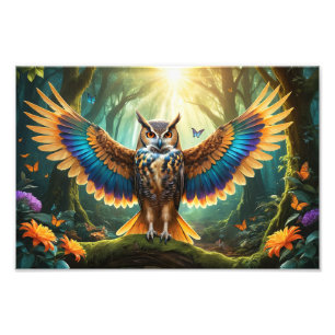 Majestic Owl Phoenix Hybrid Photo Print