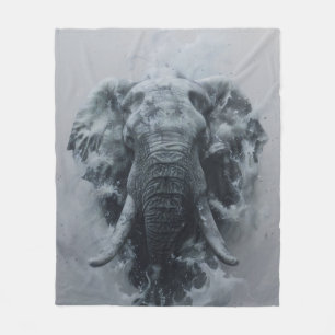 Majestic Painted Elephant Splashdown Fleece Blanket