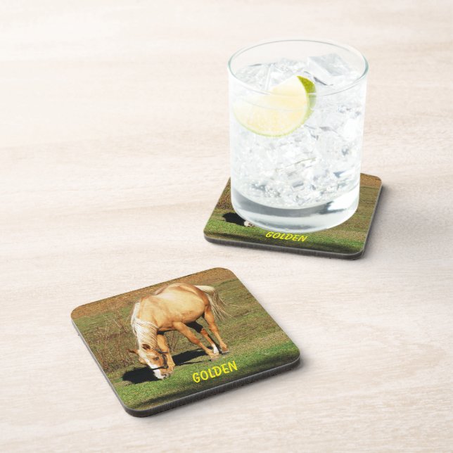 Majestic Palomino Horse - Fine Art Photography Coaster (Right Side)