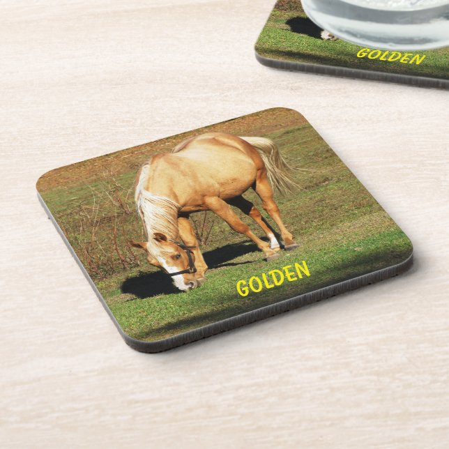 Majestic Palomino Horse - Fine Art Photography Coaster (Left Side)