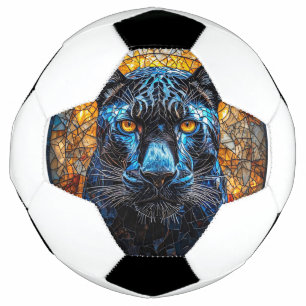 Majestic Panther Stained Glass Artwork Football