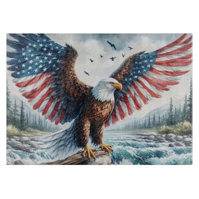 Majestic Patriotic Eagle Cutting Board (Front)
