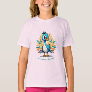 Majestic Peacock with Colourful Tail T-Shirt