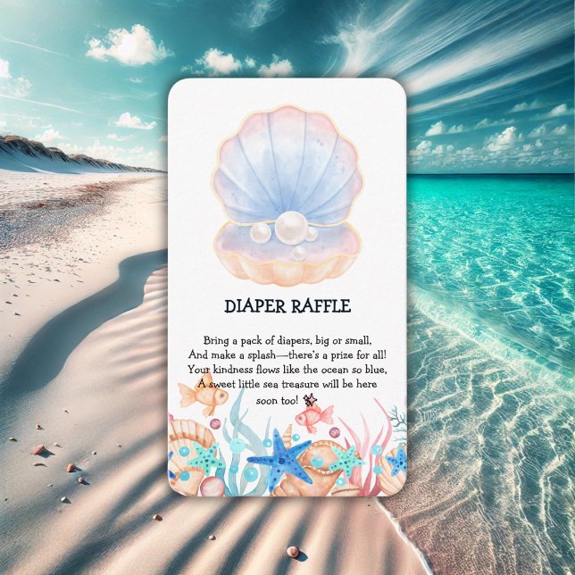 Majestic Pearl Under the Sea Baby Shower Enclosure Card (Creator Uploaded)