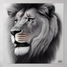 Majestic Pencil Drawing of a Lion 