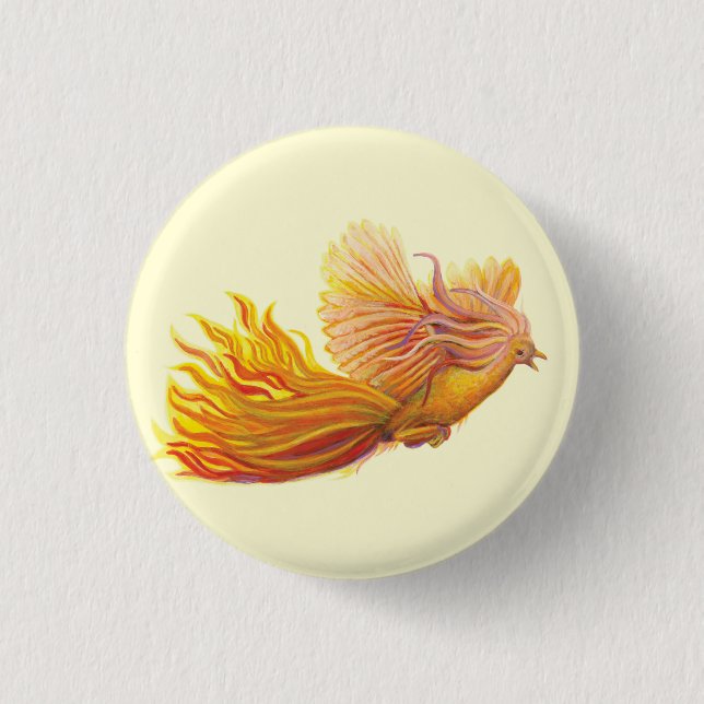 Majestic Phoenix Bird  3 Cm Round Badge (Front)