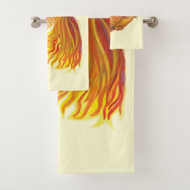 Majestic Phoenix Bird  Bath Towel Set (Insitu)
