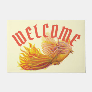 Majestic Phoenix Bird Flying Doormat
