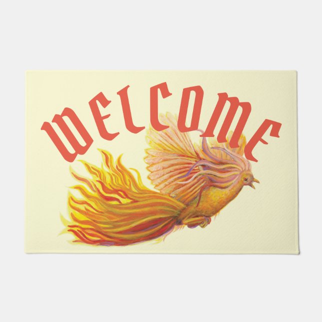 Majestic Phoenix Bird Flying Doormat (Front)