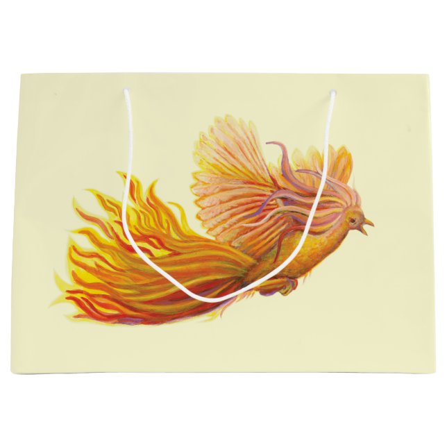 Majestic Phoenix Bird Flying  Large Gift Bag (Front)