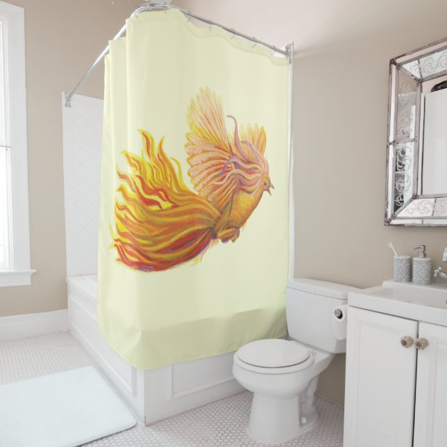 Majestic Phoenix Bird   Shower Curtain (In Situ)