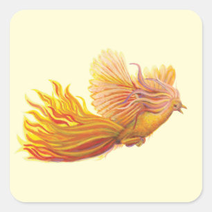Majestic Phoenix Bird Square Sticker