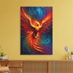 Majestic Phoenix Firebird Abstract Fantasy Canvas Print
