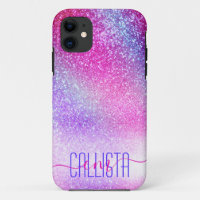 Majestic Pink Purple Nebula Galaxy Glitter