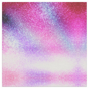 Majestic Pink Purple Nebula Galaxy Glitter Fabric