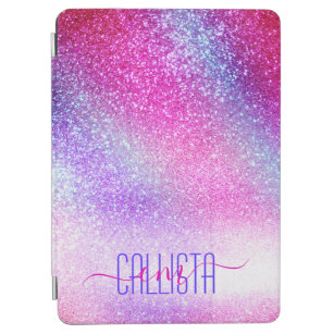 Majestic Pink Purple Nebula Galaxy Glitter iPad Air Cover