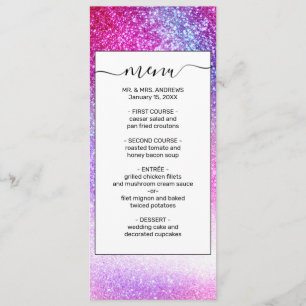 Majestic Pink Purple Nebula Galaxy Glitter Menu