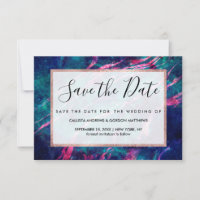 Majestic Pink Teal Green Marbled Starry Nebula