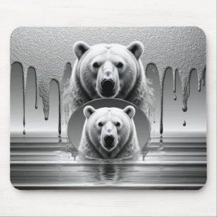 Majestic Polar Bear Head Arctic Wildlife 🐻❄️ Mouse Mat