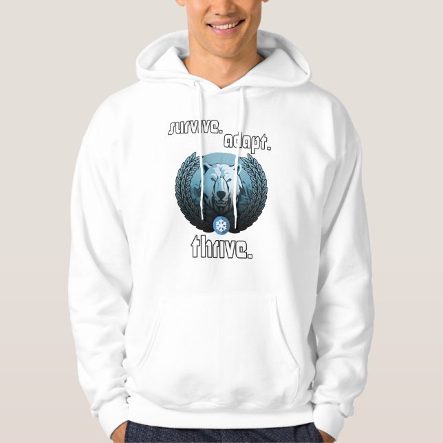 Majestic Polar Bear Hoodie – Arctic Wildlife, Bold (Front)