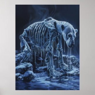 Majestic Polar Bear Skeleton Poster