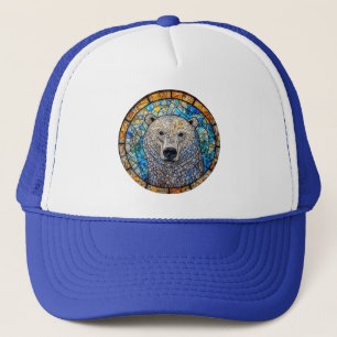 Majestic Polar Bear Stained Glass Artwork Trucker Hat