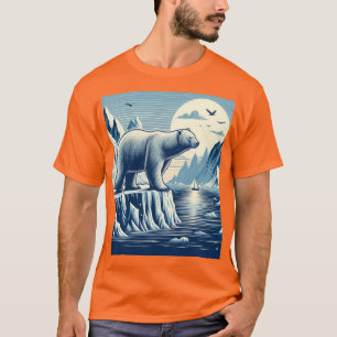 Majestic Polar Bear Standing on Arctic Iceberg T-Shirt