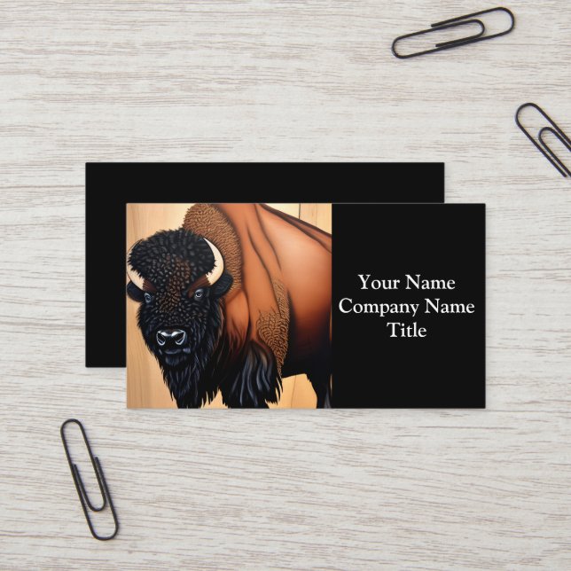 Majestic Prairie Bison - Wild And Free Business Card (Front/Back In Situ)