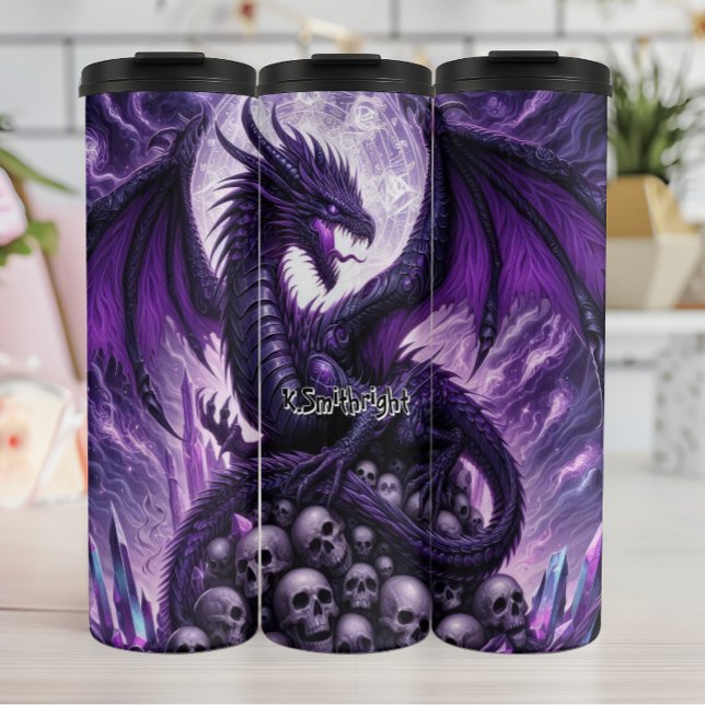 Majestic Purple Dragon on Skull Pile Thermal Tumbler (Creator Uploaded)