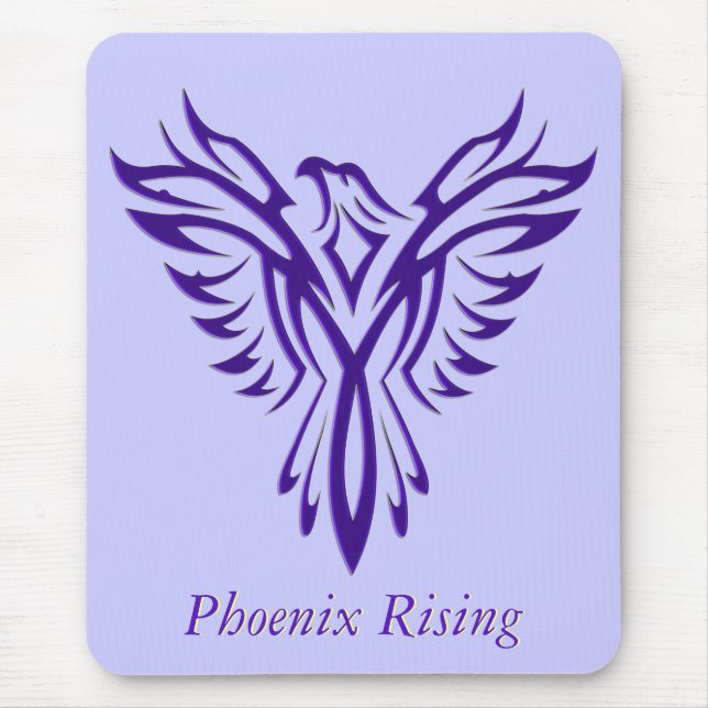 Majestic Purple Phoenix Rising Mouse Mat (Front)
