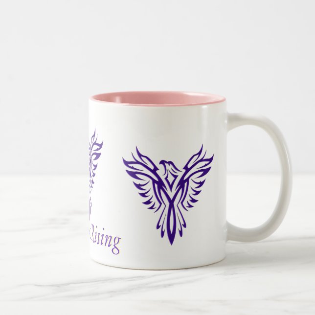 Majestic Purple Phoenix Rising two-tone mug (Right)