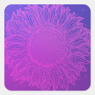 Majestic Purple Sunflower Square Sticker