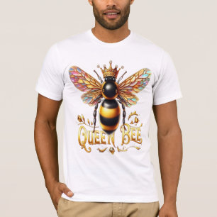 Majestic Queen Bee Illustration Featuring a Crown T-Shirt