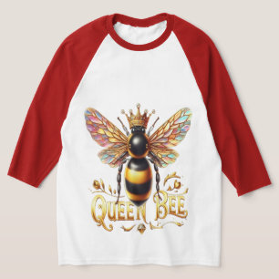 Majestic Queen Bee Illustration Featuring a Crown T-Shirt
