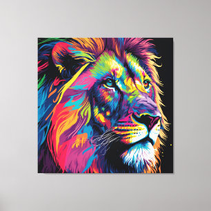 Majestic Rainbow Lion Canvas Print
