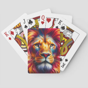 Majestic Rainbow Lion Playing Cards