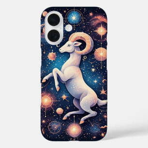 Majestic Ram Surrounded by Celestial Objects iPhone 16 Case