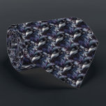 Majestic Raven Portrait - raven, bird, wildlife Tie<br><div class="desc">This captivating artwork showcases a close-up portrait of a raven, meticulously detailed to highlight the bird’s glossy feathers that shimmer in deep blue, purple, and black hues. The raven’s eye is particularly striking, exuding intelligence and curiosity, making this piece a stunning representation of avian beauty and mystery. Perfect for wildlife...</div>