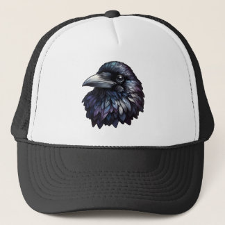 Majestic Raven Portrait - raven, bird, wildlife Trucker Hat