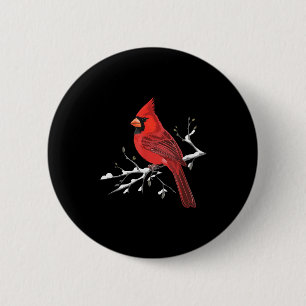 Majestic Red Cardinal Birdwatching Birdwatcher Bir 6 Cm Round Badge