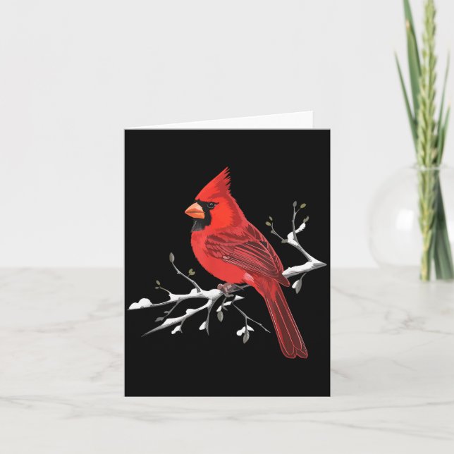 Majestic Red Cardinal Birdwatching Birdwatcher Bir Card (Front)
